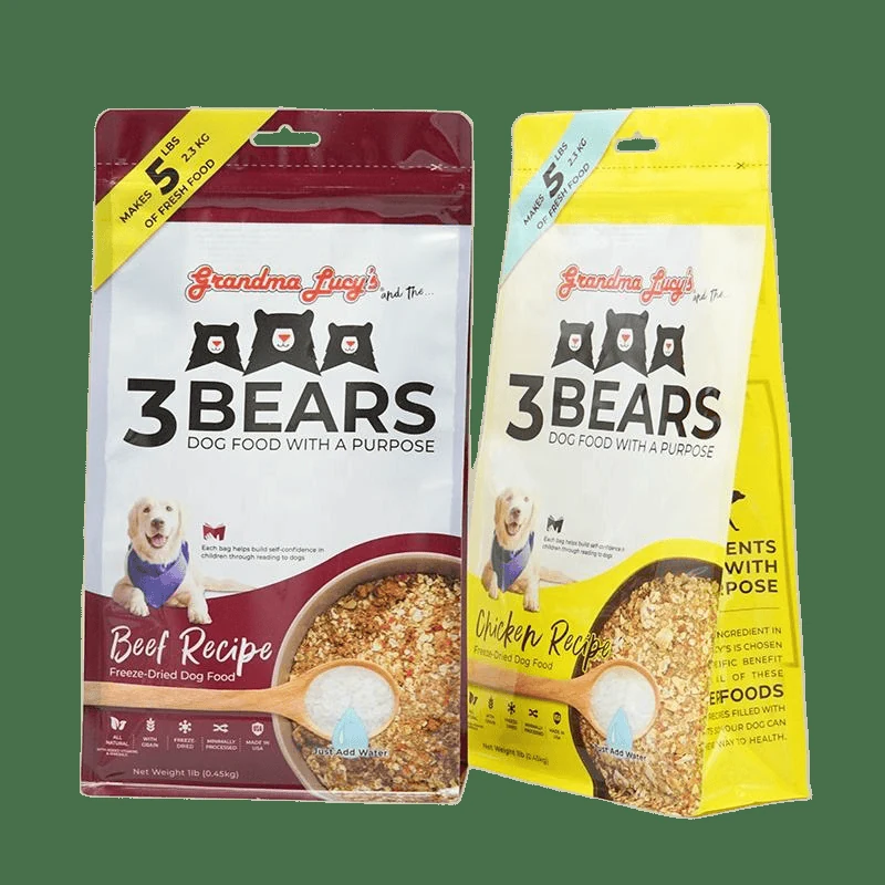 FP-R0066 pet food flat bottom pouch reference view 1